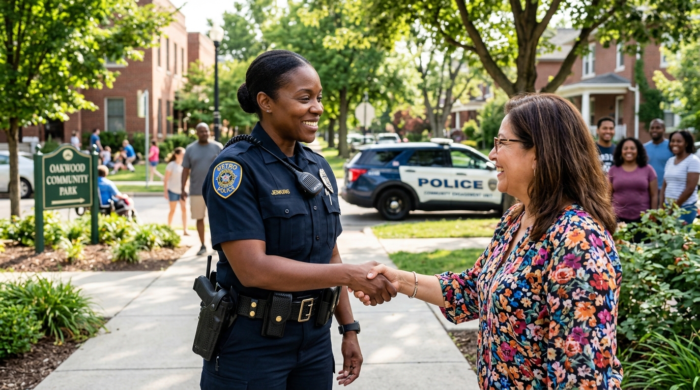 Officer interacting with the community
